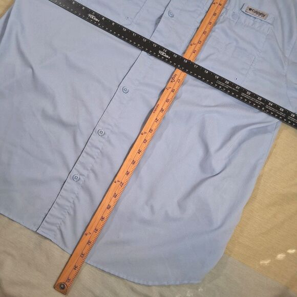 Columbia Tamiami PFG Mens XXL Short Sleeve Shirt Fishing Omni-Shade Vented Blue - Picture 7 of 8